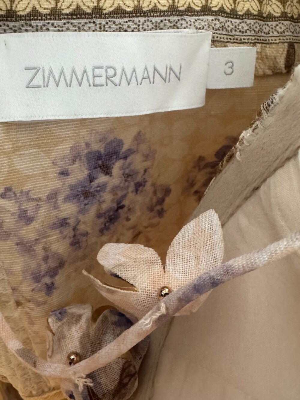 Zimmermann Cream and Lavender Floral Maxi Dress - Picture 7 of 14